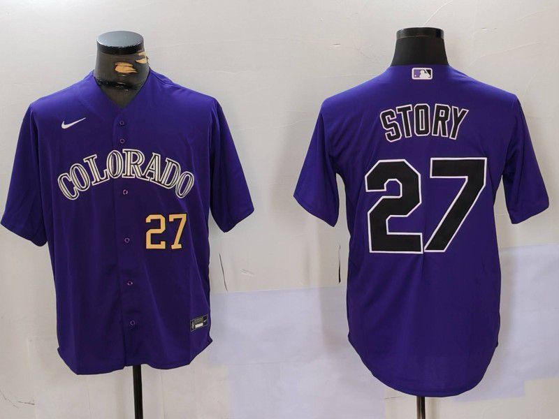 Men Colorado Rockies #27 Story Purple Game 2024 Nike MLB Jersey style 2->chicago cubs->MLB Jersey